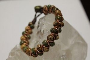 This baubles and rings bracelet can be made in classes at The Twisted Bead & Rock Shop.