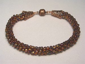 Make a Kumihimo with beads bracelet in classes at The Twisted Bead & Rock Shop.