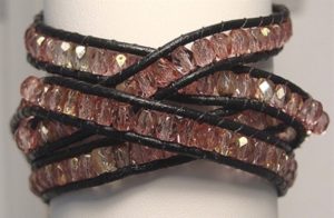 This leather wrap bracelet that can be made in a class at The Twisted Bead & Rock Shop