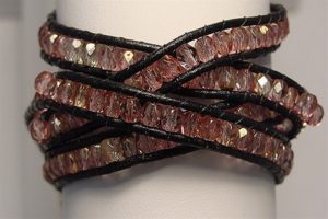Leather wrap bracelet that can be made in a design class at The Twisted Bead & Rock Shop.