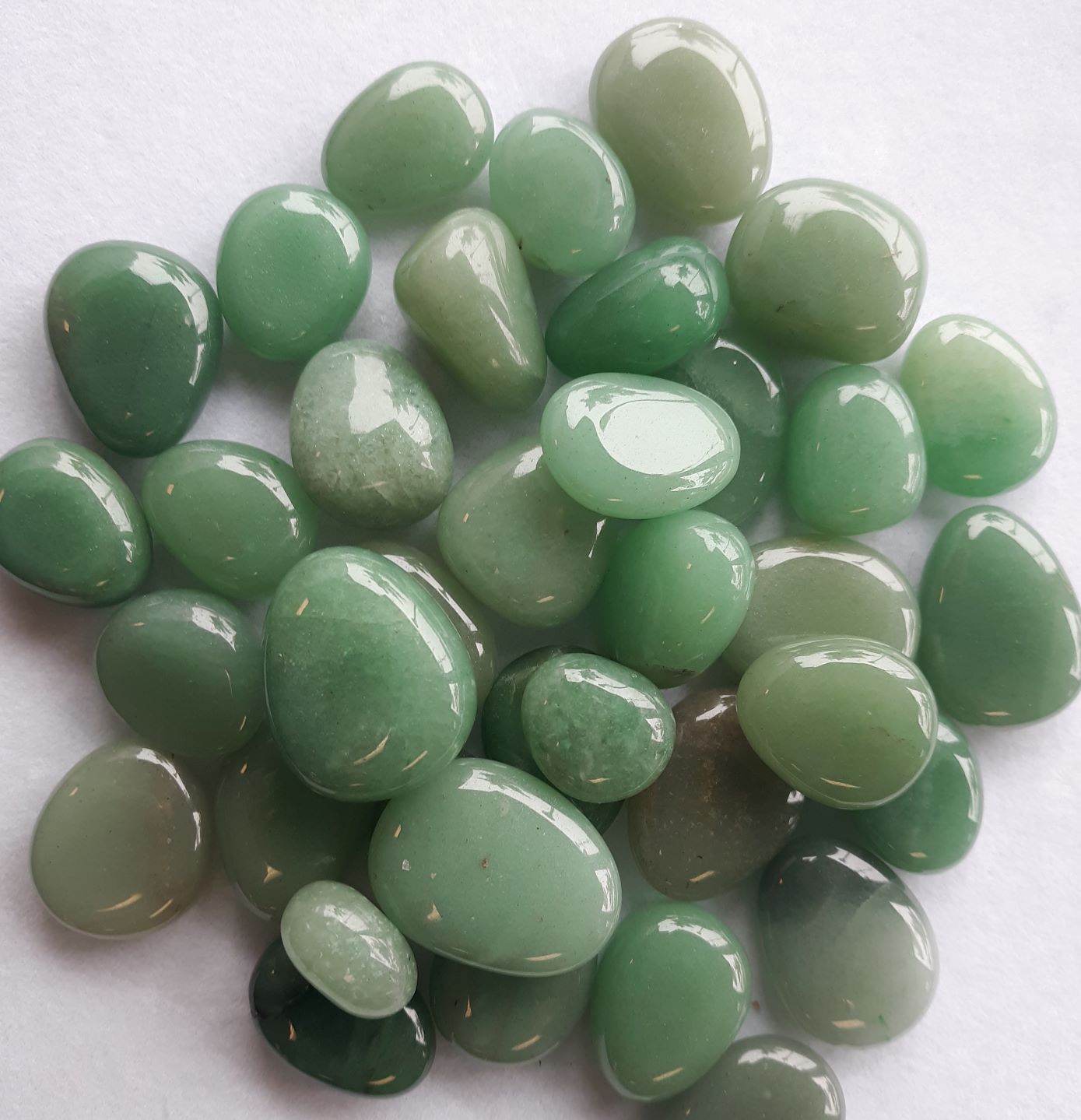 Green Aventurine tumbled stones | The Twisted Bead & Rock Shop