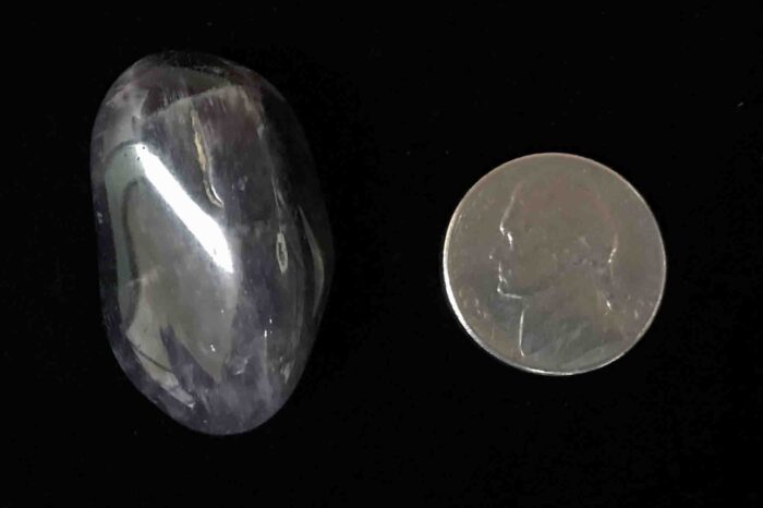 Size comparison of African Amethyst and a nickel
