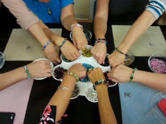 beaded bracelets made at our basic beading class the twisted bead and rock shop