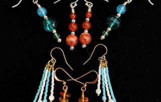 drop earrings for earrings class at the twisted bead