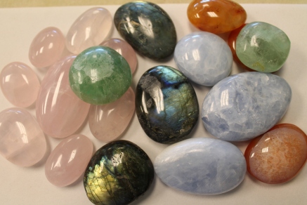 palm stones of assorted gemstones