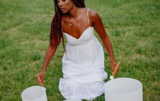 mis moon playing crystal singing bowls