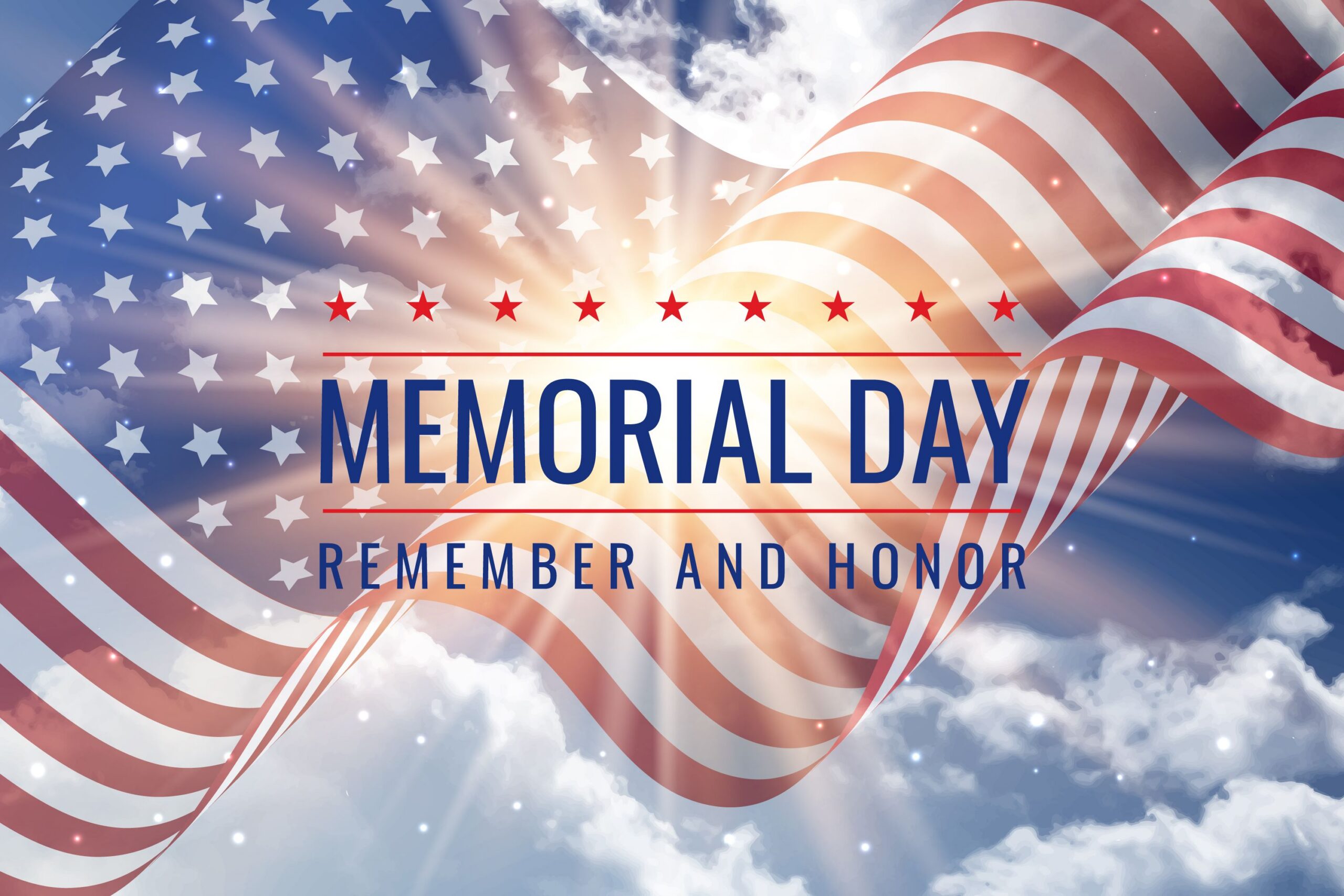 memorial day picture of flag and remeber and honor