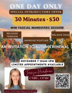 Fascial Manuevers with Teresa Harding event flyer