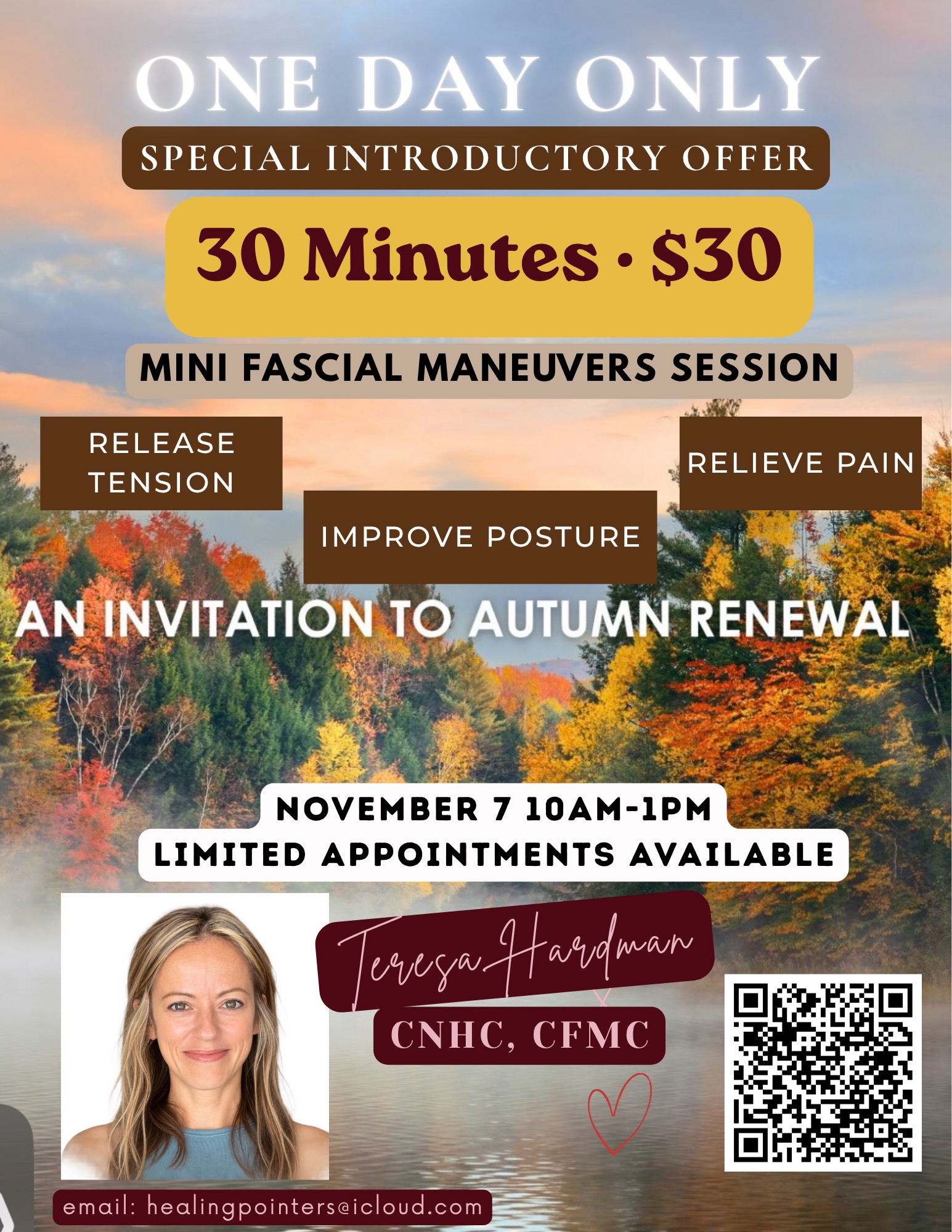 Fascial Manuevers with Teresa Harding event flyer