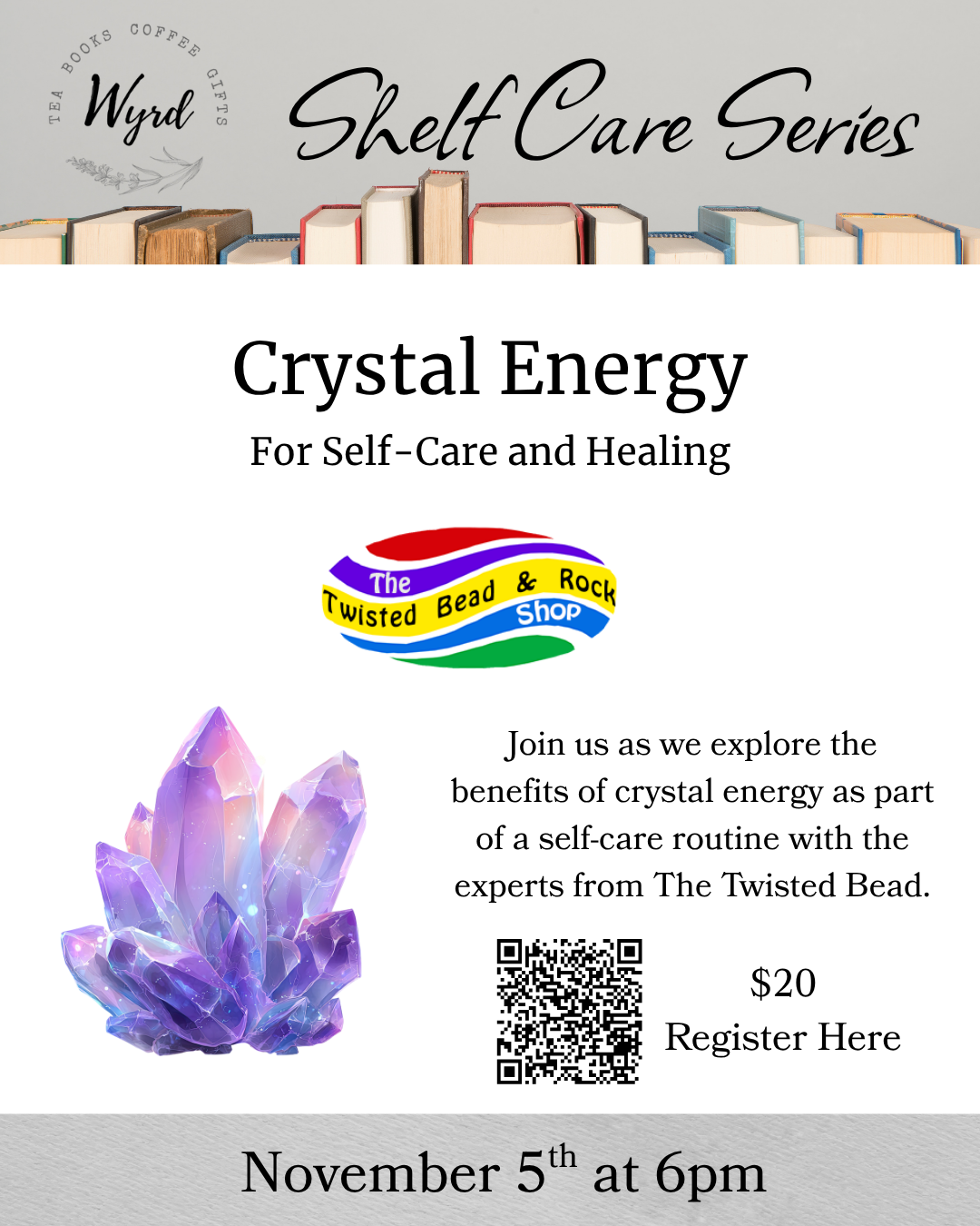 crystal energy worshop with wyrd bookstore